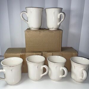 The Todd English Collection White Dinnerware Mugs Set Of Six New In Open Box